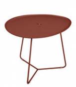 Table basse Cocotte / L 55 x H 43,5 cm - Plateau amovible - Fermob rouge en métal