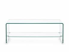 Table basse rectangulaire en verre double plateau l100