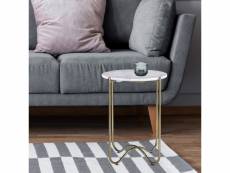 Table d'appoint womo-design or, ø 40x50 cm, métal et marbre 390002515