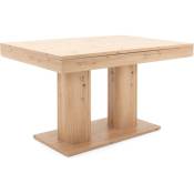 Table de salon 140x90 cm extensible à 220 cm couleur Chêne artisanale Chêne clair