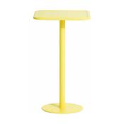Table haute carrée outdoor jaune Week end - Petite