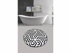 Tapis de salle de bain rond hexalta ø100cm motif géométrique