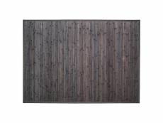 Tapis en bambou 70 x 45 cm gris naturel rectangle antiderapant salle de bain