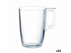 Tasse luminarc nuevo transparent petit-déjeuner verre (400 ml) (24 unités)