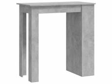 Vidaxl table de bar à étagère de rangement gris béton 102x50x103,5 cm
