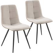Vs Venta-stock - Pack de 2 chaises Prada, tissu et simili cuir Beige - Beige