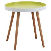 Aubry Gaspard - Table d'appoint ronde en bois et mdf laqué vert anis - Vert anis