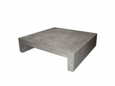 Beton u - table basse carrée béton gris
