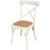 Biscottini - Chaise vintage en bois et rotin de salle