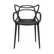 Chaise avec accoudoirs noire Masters - Kartell