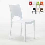 Chaise en polypropylène empilable salle à manger bar Paris Grand Soleil Couleur: Blanc