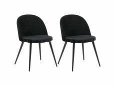Chaise en velours avec pieds en acier velvet (lot de 2) noir