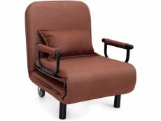 Costway fauteuil convertible pliable avec accoudoirs, canapé-lit polyvalent avec oreiller rembourré, couverture démontable, pour salon, bureau, chambr