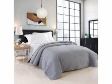 Couvre-lit rembourré+matelassé.couverture de lit flannel double réversible 240x260cm.gris patchwork
