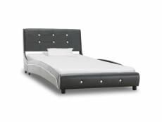 Distingué lits et accessoires categorie singapour cadre de lit gris similicuir 90 x 200 cm