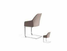 Duo de chaises simili cuir gris - panda - l 55 x l 58 x h 88 cm - neuf