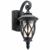 Etc-shop - Lampe d'extérieur lanterne applique verre noir h 37,7 cm lampe de jardin IP44 E27 antique