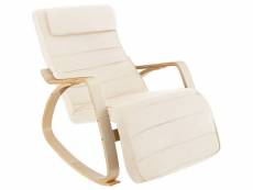 Fauteuil siège à bascule lounge confortable au design élégant ergonomique beige helloshop26 08_0000244