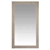 Grand miroir rectangulaire à moulures beige 120x210