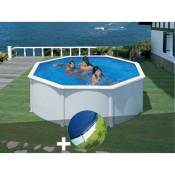 GRE - Kit piscine acier blanc Gré Fidji ronde 3,70