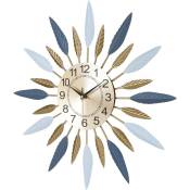 Horloge Murale Or Geante Métal, Mid Century Pendule Murale Moderne Nordic Décorative, Silencieuse Originale Créative pour Salon Chambre Bar 56cm