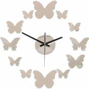 Horloge murale papillon Argenté - Métal - Argenté