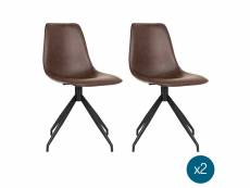 House collection chaise de salle à manger pivotante ruben brun - 2 pièces ZSFU000574-BR