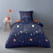 Housse de couette 140x200 i need space+ taie 100% coton