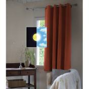 Intex Deco - Rideau 100% occultant luxe spécial petites fenêtres 140 x 180 cm Obscure Terracotta - Orange