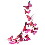 Kit 12 papillons 3D - sticker muraux différente couleur
