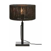 Lampe à poser en bambou noir avec abat-jour noir 30x37 cm Iguazu - Good & Mojo