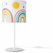 Lampe De Chevet Chambre Enfant Lampe à Poser Colorée Applique Arc-En-Ciel Lampe de table - Blanc, Design 5 (Ø18 cm) - Paco Home