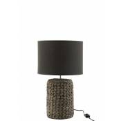 Lampe de chevet en ciment gris 28x28x46 cm - Gris/Greige