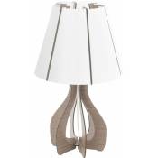 Lampe de table Cossano avec interrupteur à 1X40W brun et blanc h: 45 Moyenne 25,5 cm