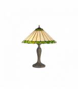 Lampe de table style Tiffany Calais 2 Ampoules Vert
