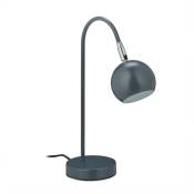 Lampe pour bureau, en métal, abat-jour inclinable, douille G9, éclairage espace de travail, moderne, gris - Relaxdays
