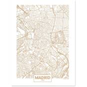 Liège carte sérigraphiee ville Madrid fond blancMarco