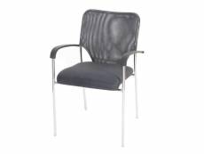 Lot de 12 chaises de conférence, visiteur tulsa, empilable, tissu – siège gris, dossier gris