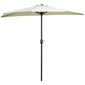 Outsunny Demi parasol, parasol de balcon 5 entretoises acier polyester 2,6L x 1,35l x 2,3H m beige