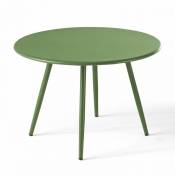 Oviala - Table basse ronde en métal vert cactus -