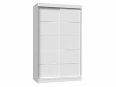 Paolo - armoire à 2 portes coulissantes - penderie l 120 cm - dressing de chambre 2 portes - blanc