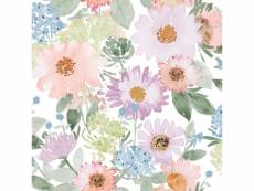Papier peint auto-adhésif - motifs floraux charmes du sud - pastel