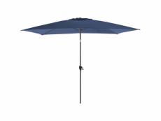 Parasol terrasse inclinable 3x2 m gris et bleu