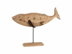 Paris prix - statuette déco en bois "baleine" 74cm naturel