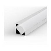 Profilé Aluminium Angle 2m pour Ruban led Couvercle Opaque - - Blanc