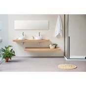 Sanycces - Plan vasque suspendu zero pour salle de bain design chêne 52 x 80 cm - Marron