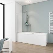 Schulte - Pare-baignoire pliant, verre 5 mm, paroi de baignoire 1 volet Capri, écran de baignoire pivotant Verre transparent, profilé blanc, 50 x 130