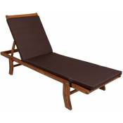 Setgarden - Coussin de chaise longue 190x60x4cm, marron,