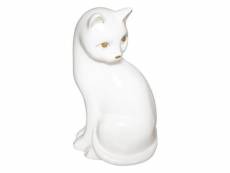 Statuette déco en céramique "chat" 26cm blanc
