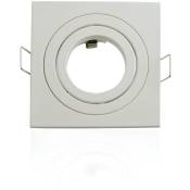 Support spot encastrable carré orientable blanc Blanc - GU10 - Blanc